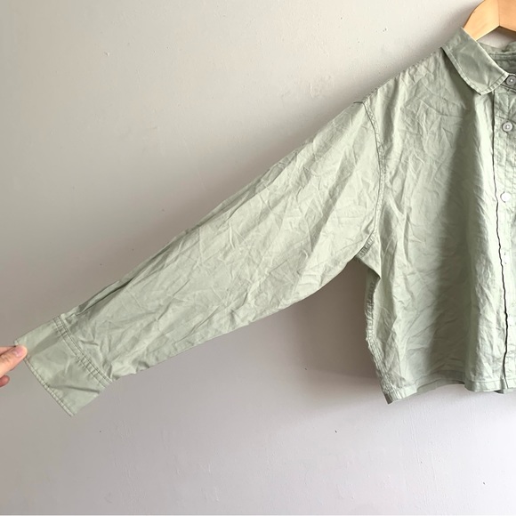 New Everlane The Silky Cotton Way Short Shirt in Laurel Green Size Medium - Picture 5 of 13